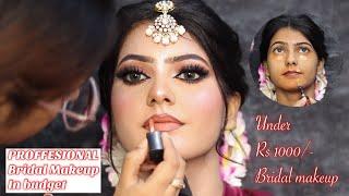 Affordable  Bridal Makeup Tutorial In Budget | Under Rs.1000/ Wedding Makeup | Matte Foxy Eyeshadow