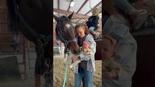 She was meant to be a horse girl #horse #equestrian #baby #farming