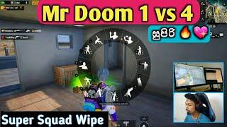 Mr Doom 1 vs 4  And Super Squad Wipe || pubg mobile