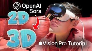 How to Convert ANY 2D Video to 3D Spatial Video on Vision Pro with AI ft. OpenAI Sora