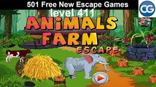 [Walkthrough] 501 Free New Escape Games level 411 - Animals farm escape - Complete Game