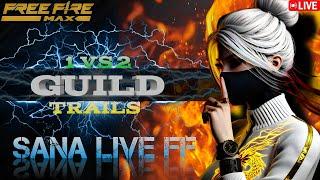 FreeFire | 1 VS 2 Guild Test TELUGU HINDI Live | Region Telugu Girl Live | SANA LIVE FF