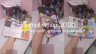 [eng/ina] journal set up 2025 | life plan journal, spotify wrapped, youtube recap