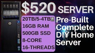 $520 Complete Home Server/Includes Workstation, 20tb,16gbRam, 500gbSSD-8Core/16MultiThread Server.