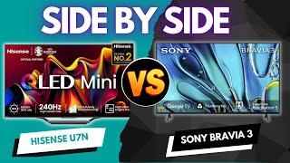 Side-by-Side Hisense U7N vs. Sony Bravia 3 - The Ultimate TV Face-Off!