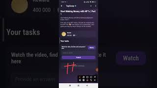 Start Making Money with NFTs | Part 1 | 12th November Tapswap Watch Video Code