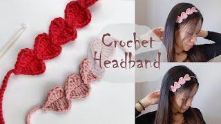 How To Crochet Heart Headband Tutorial DIY | Crochet Valentine Gift Idea