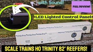 New HO Scale Trains LED-Lighted 82' Trinity Reefers - 7883 cu ft Refrigerator Cars (BNSF)!