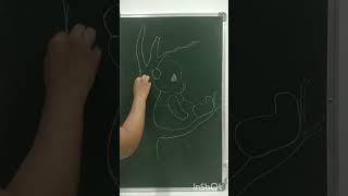 #drawwithme  || Panda sitting on a tree || #shorts #blackboard #ytshorts  #chalkdrawing #panda