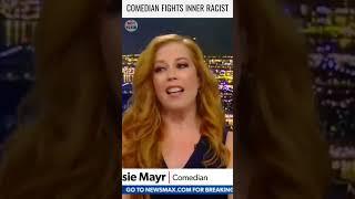 Newsmax Guest "Comedian" Chrissie Mayr Fights Racist and Loses.