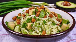 Chickpea and avocado cabbage salad – a powerful fat burner! Lost 15 kg without dieting!