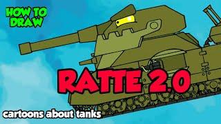 How To Draw Cartoon Tank Ratte 2.0 | HomeAnimations - Cartoons About Tanks