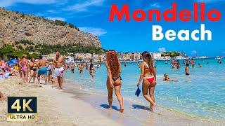 Mondello Beach Palermo Sicily Italy  4K Walking Tour 2022