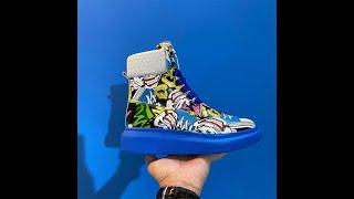 ALEXANDRO MOQUEN GRAFFITI STYLE CHUNKY SOLE SNEAKER BOOTS