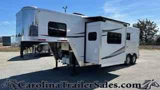 New 2023 Merhow 2 Horse Trailer Tour, 9' Full LQ, Slide, Gorgeous Interior! 2 Recliners, 8 Wide 
