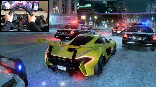 NFS HEAT Police Chase Mclaren P1-GTR - LOGITECH G29 gameplay