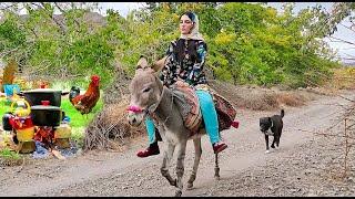 Village Lifestyle Iran | Amazing Donkey Riding by Village Girl