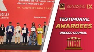 AWMUN IX Testimonial | Awardees from UNESCO Council