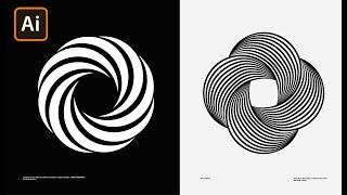 Abstract Geometric Swirl Effect in Illustrator | Transform Effect, Blend Tool | Graphic Design