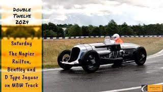 Brooklands Double 12 Saturday. The Napier Railton and friends on the Mercedes Benz World track.