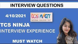 TCS Ninja Interview Experience 2022 | | All Interview Questions || 4/10/2021