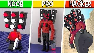 LEGO Titan Speaker Man : Noob, Pro, HACKER! / (Skibidi Toilet)