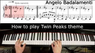 Twin Peaks Theme | Angelo Badalamenti | Piano Tutorial