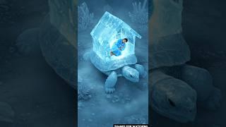 Man Turtle Bring an Ice House  To Beat Heat #shorts #viralvideo #ytshorts