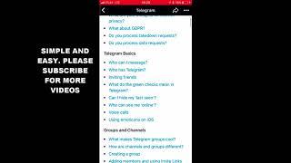 HOW TO CHECK TELEGRAM FAQ IN TELEGRAM APP IOS