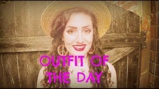 Lily Kitten: Outfit of the Day - "Collar tips, peplum skirt & straw hat"