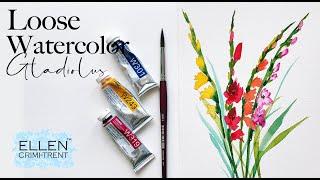 Loose Watercolor Flowers- Gladiolus- Easy step by step tutorial for beginners