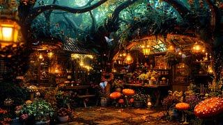 Mysterious Magical Coffee Shop  Soft Flute Music and Ambience | Soothes your Mood, Meditation