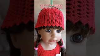 Вязаная шапка крючком клубничка. Вязание крючком. Panama strawberry crochet #crochethat #shorts