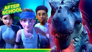 Tarbosaurus Rollercoaster Ride!  | Jurassic World Camp Cretaceous | Netflix After School