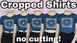 5 Ways To Crop A Shirt Without Cutting it | DIY T-shirt Styling Tutorials