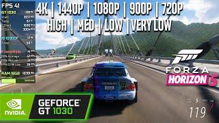 GT 1030 | Forza Horizon 5 - 4K, 1440p, 1080p, 900p, 720p - Very Low, Low, Medium, High