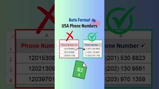 Auto Format USA Phone Numbers in Excel Within a Minute 
