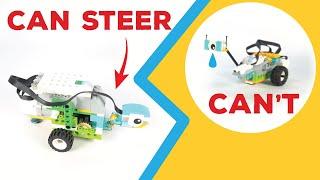 LEGO WeDo 2.0 Single Motor Steering Technique Revealed + instructions