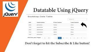 Datatable Plugin Using jQuery  Very Simple Way 