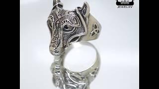 Northern Viking Jewelry®-Sormus "Guardian Wolf" NVJSO019