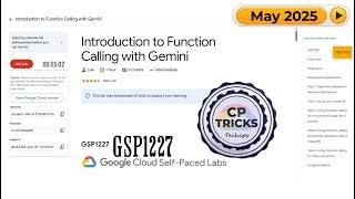 Introduction to Function Calling with Gemini | #GSP1227 | #qwiklabs | #arcade
