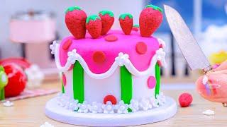 Easy Miniature Strawberry Cake Recipe From Strawberry Jam   Best Strawberry Cake Decoration Ideas