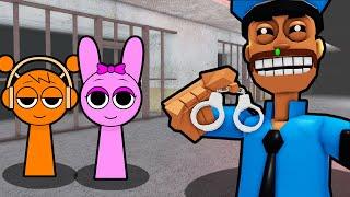 SPRUNKI OREN AND SPRUNKI PINKI VS EPIC PRISON BREAKOUT IN ROBLOX