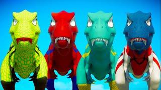 6X Spiderman T REX vs ALL LARGE CARNIVORE'S l Pro 8 SuperHero Team   Epic Battle in JWE2