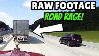 RAW FOOTAGE of 18 Wheeler Using His Truck as a Weapon