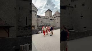 I met Swiss guards in the most famous castle of #Switzerland #men #swissguards #montreux #boys