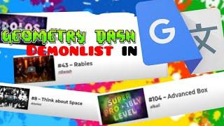 I Put the ENTIRE Demonlist into Google Translate (Geometry Dash)