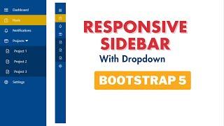 Responsive Sidebar Bootstrap 5 with Dropdown Menu | Sidebar Menu