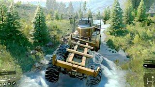 Caterpillar 745cTaking River Shortcut #SNOWRUNNER #shorts #trending #gaming #viral #youtubeshorts