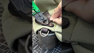 How to use brass rivets #leather #bag #brass  #shorts#copper #rivet  #leathercraft #diy #bagmaking